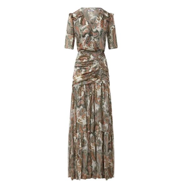Veronica Beard Floral Silk Chiffon Mick Maxi Dress, 16 - Picture 1 of 13